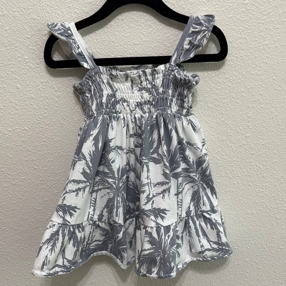 The Children's Place White and Gray Palm Print Camisole